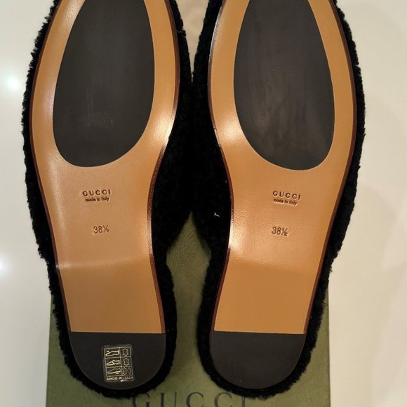 Gucci (Authentic) Merinos GG shoes/slippers Women’s size 38 Black-Butterscotch - Picture 6 of 6